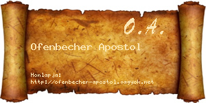 Ofenbecher Apostol névjegykártya